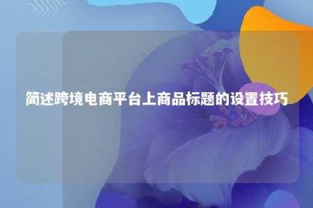 简述跨境电商平台上商品标题的设置技巧 跨境电商业务中产品标题设置与优化