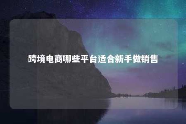 跨境电商哪些平台适合新手做销售 跨境电商新手做什么平台比较好