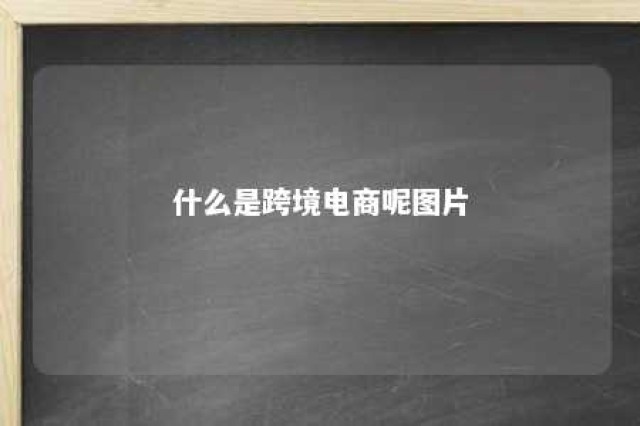 什么是跨境电商呢图片 我要听什么是跨境电商