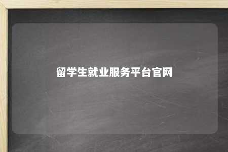 留学生就业服务平台官网